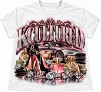 PRINCESS TREATMENT - BLACK HEEL TEE – White, Small