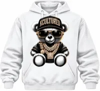 KC COOL BEAR HOODIE – White, Small