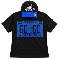 GoGo Museum - Hat & Navy Blue Glitter Plate Tee Bundle – Image 1