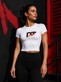 DT Essential Crop Tee WHITE – Image 1