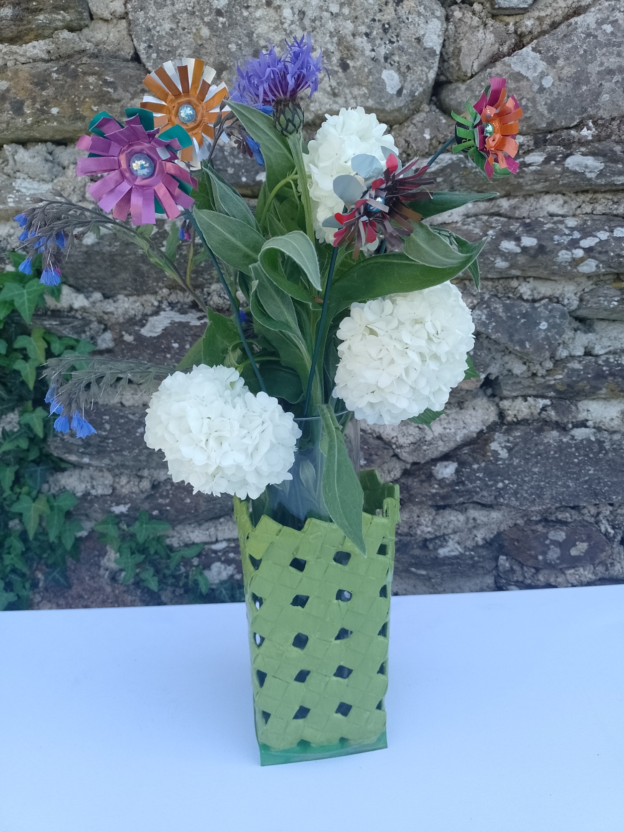 Cache-vase carré vert — pièce unique – Image 2