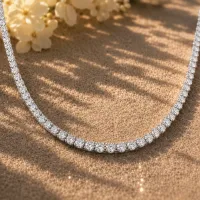 Tennis Diamond Necklace (White Gold) – Image 1