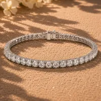 Round Diamond Tennis Bracelet (White Gold) – Image 1
