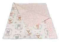 Forest Animal Self-Binding Baby Blanket – Image 1