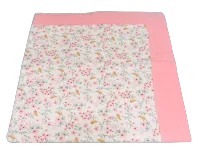 Pink Floral Self-Binding Baby Blanket – Image 1