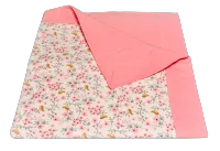 Pink Floral Self-Binding Baby Blanket – Image 2