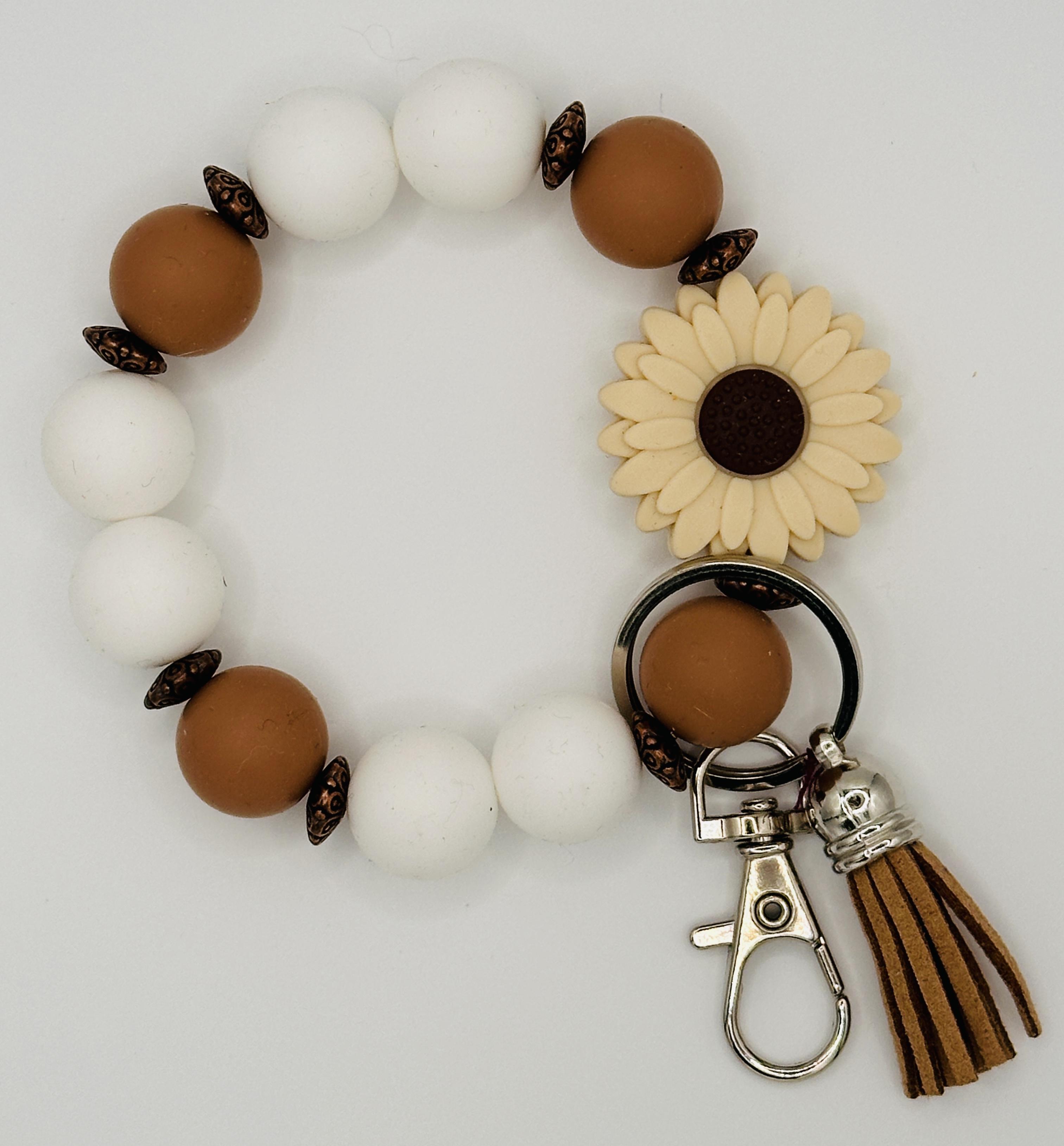 Brown Sunflower Key Fob – Image 1