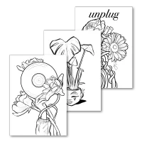 The Plant Set — Color & Send Mini-Cards – Set C (12 PCS)