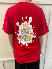 Red We Like Our Sodas Dirty T-Shirt – Image 1