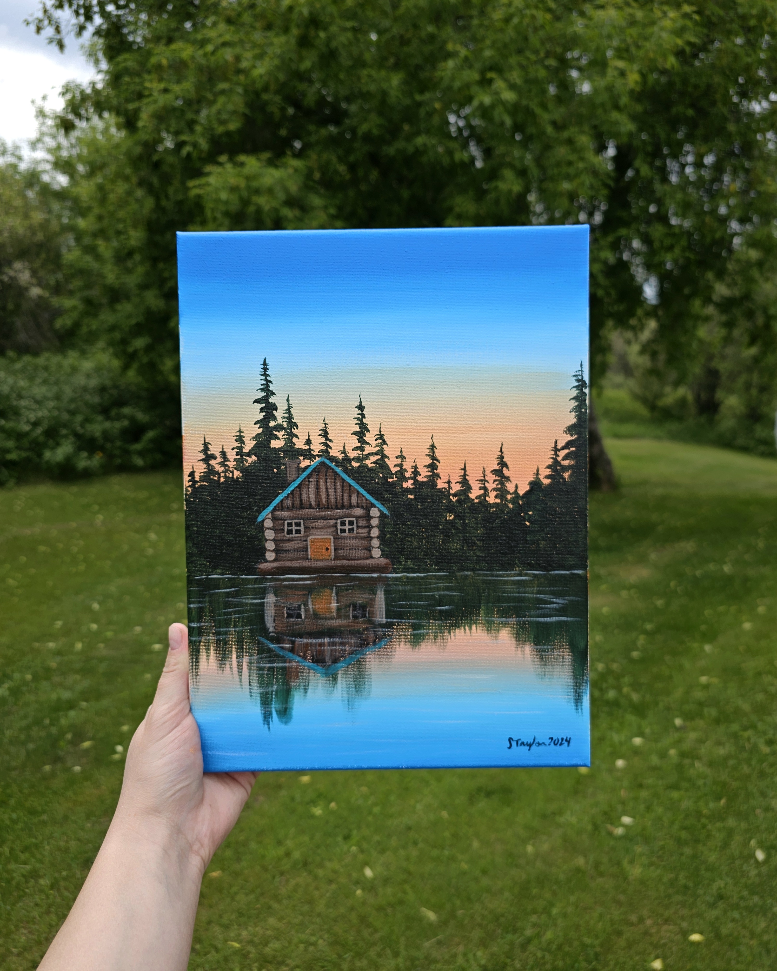 Cottage Sunset Acrylic Painting Tutorial – Image 2