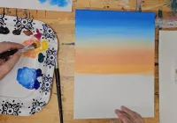 Cottage Sunset Acrylic Painting Tutorial – Image 4