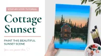 Cottage Sunset Acrylic Painting Tutorial – Image 3