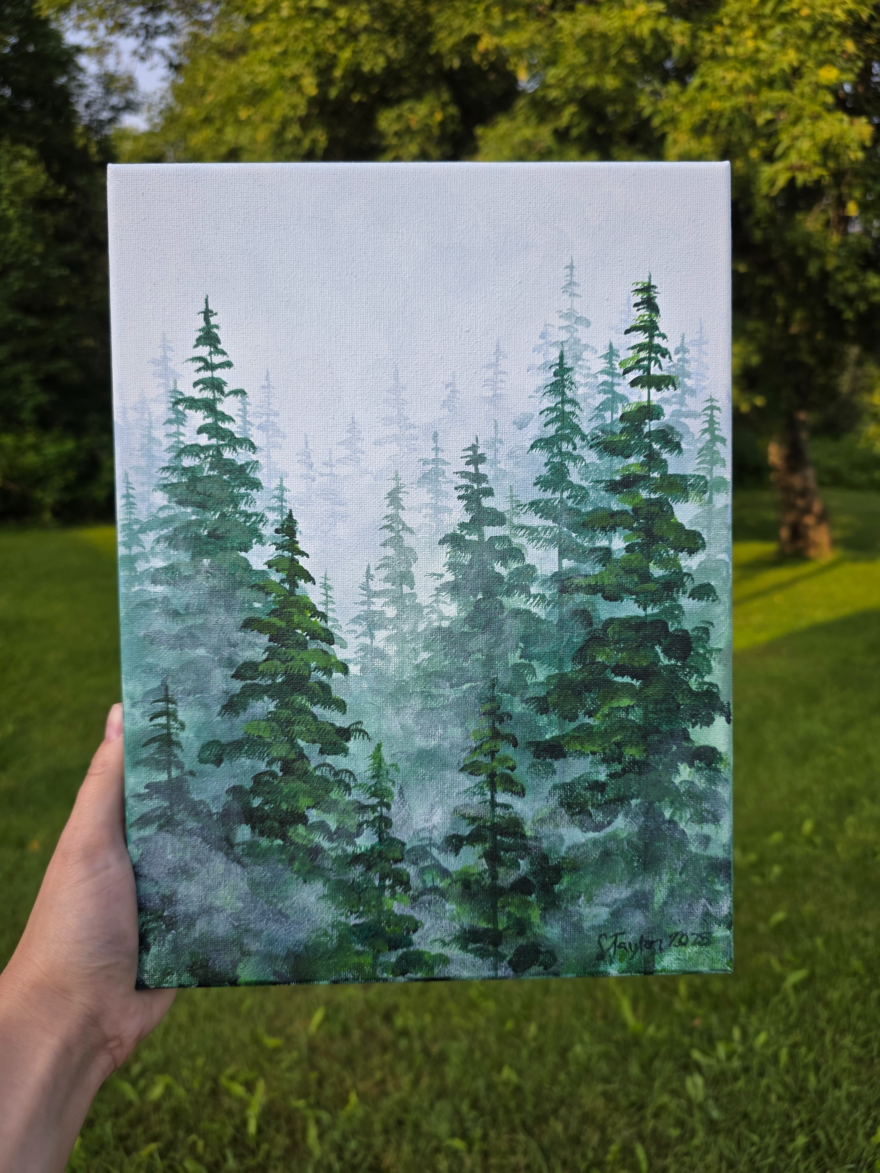 Foggy Forest Acrylic Painting Tutorial – Image 3