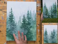 Foggy Forest Acrylic Painting Tutorial – Image 7