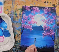 Moonlit Blossoms Acrylic Painting Tutorial – Image 7