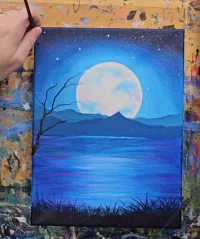 Moonlit Blossoms Acrylic Painting Tutorial – Image 5
