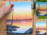 Lakefront Dreams Acrylic Painting Tutorial – Image 6