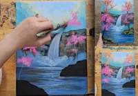 Blooming Falls Acrylic Painting Tutorial – Image 5