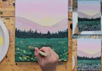 Romantic Spring Meadow Acrylic Painting Tutorial – Image 6
