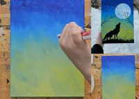 Howling Wolf Acrylic Painting Tutorial – Image 3