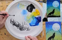 Howling Wolf Acrylic Painting Tutorial – Image 5