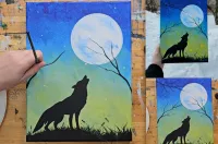 Howling Wolf Acrylic Painting Tutorial – Image 6