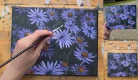 Blue Hour Flowers Acrylic Painting Tutorial – Image 6