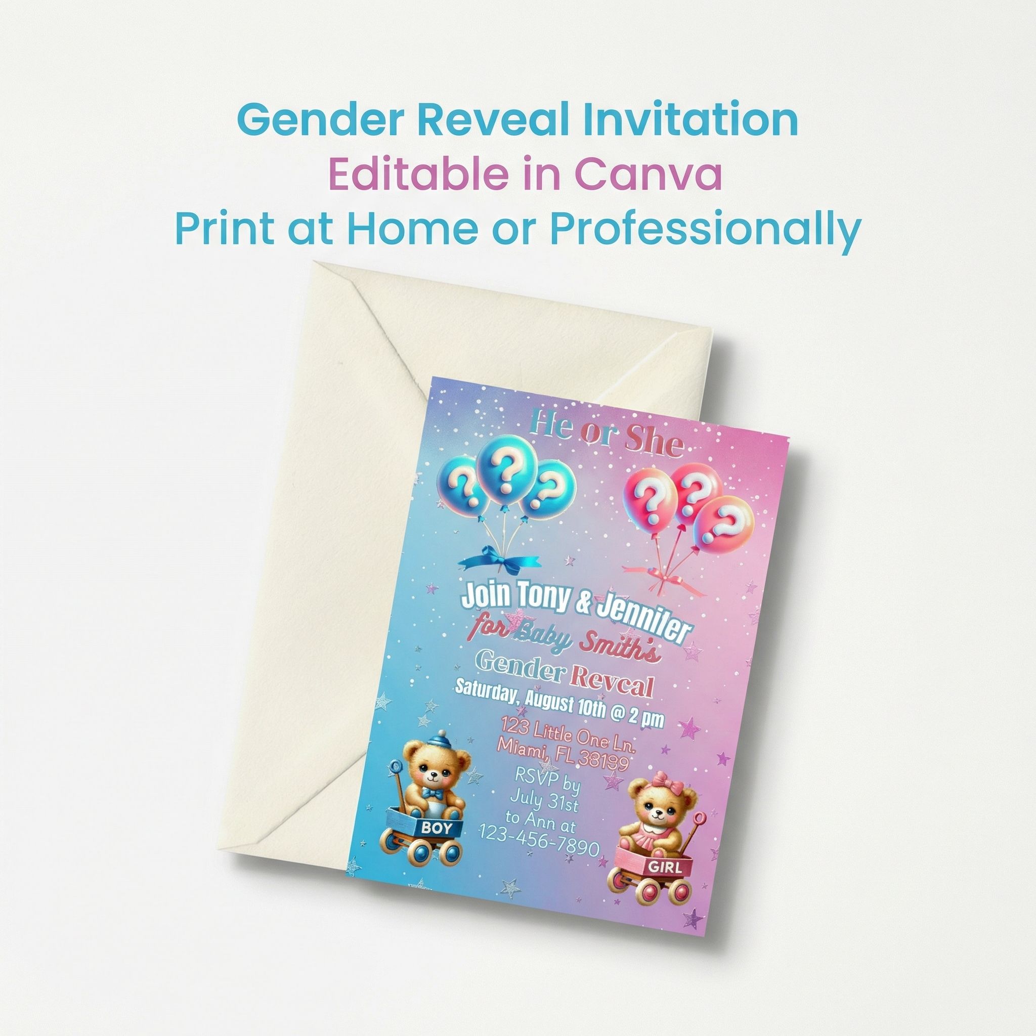 Gender Reveal Bundle for Crafters | Editable Canva Templates + Printable Party Games – Image 4