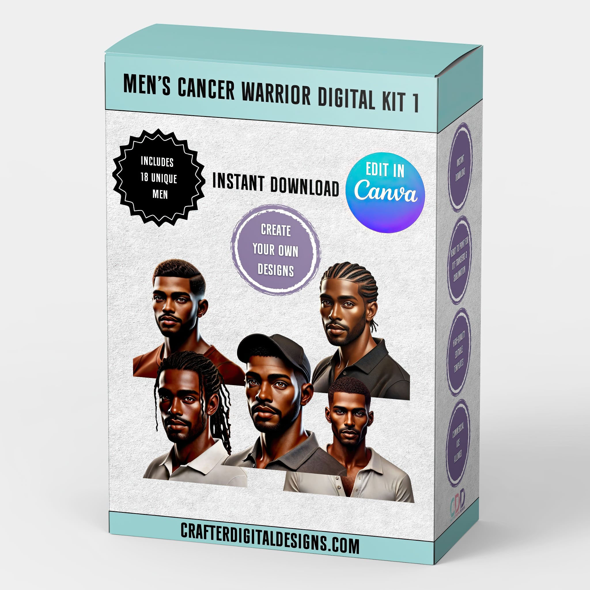 Men's Cancer Warrior Digital Kit 1 (20 Editable Designs) – Image 2