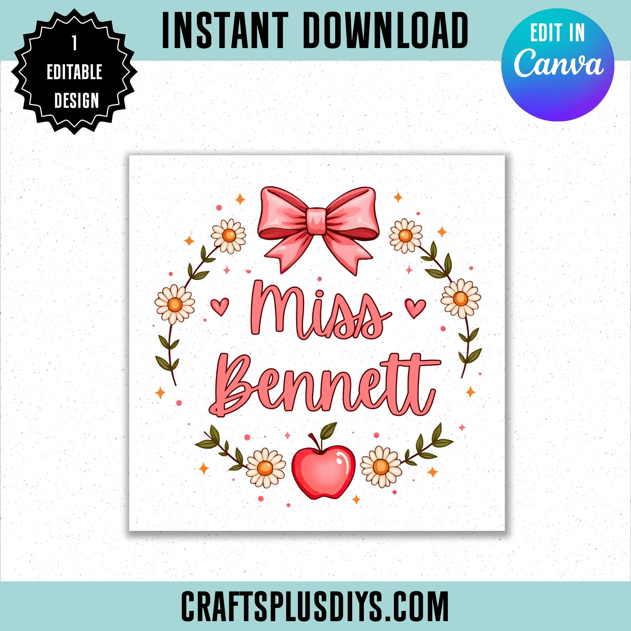 Teacher Design Template - Editable Floral Design – Image 1