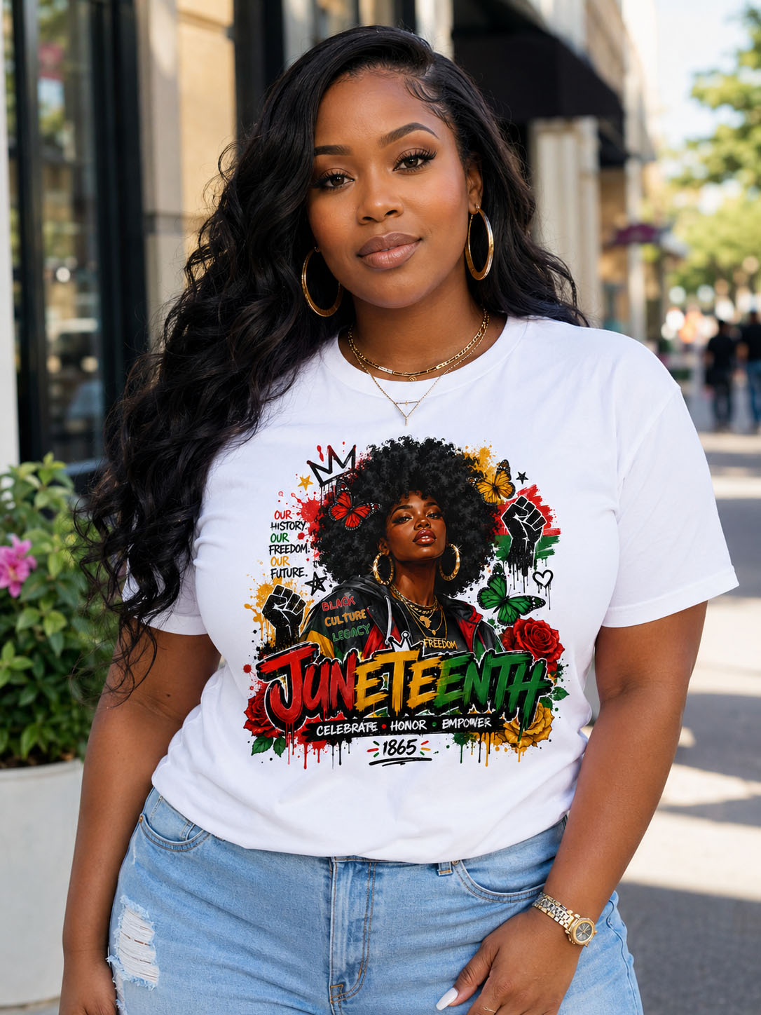 Juneteenth PNG - Juneteenth Afro Woman Design – Image 2