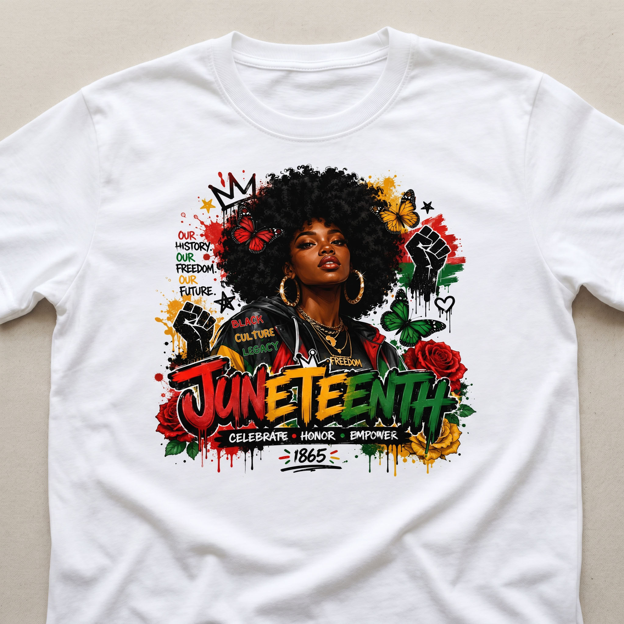 Juneteenth PNG - Juneteenth Afro Woman Design – Image 3
