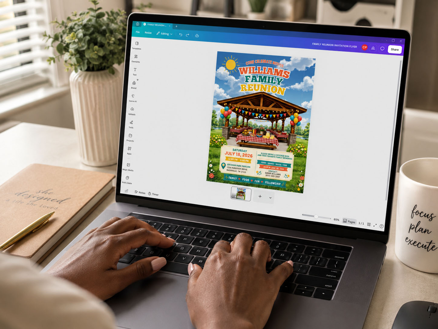 Family Reunion Canva Template - Picnic Pavilion Flyer Design – Image 3