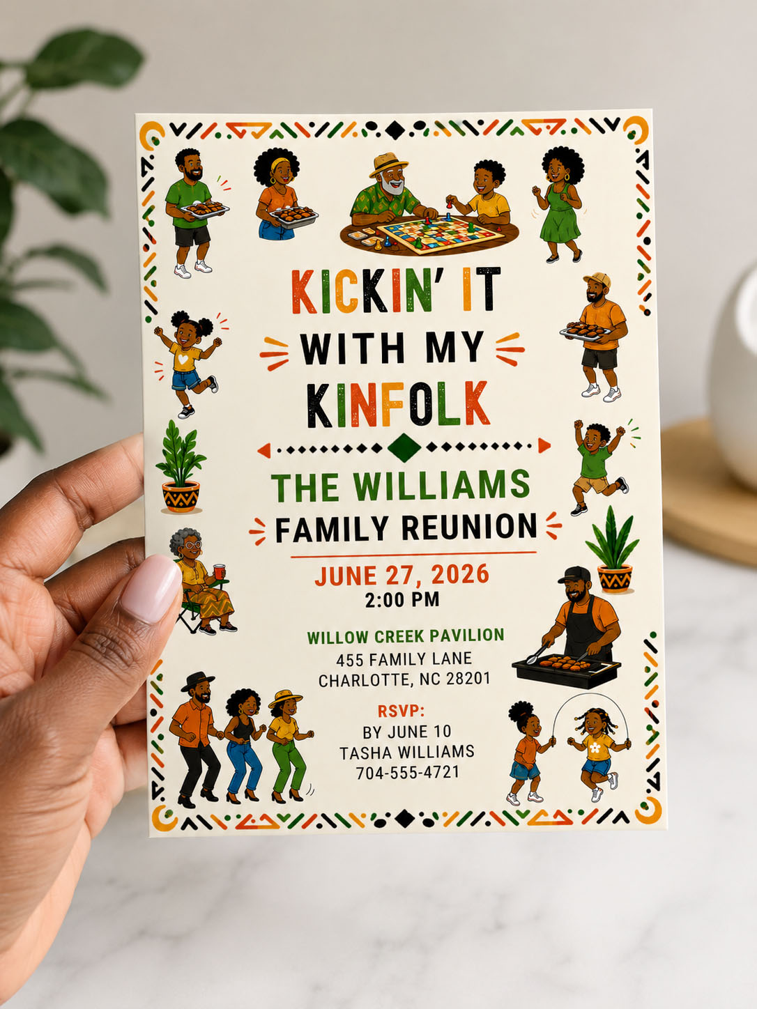 Family Reunion Invitation Canva Template - Kickin' It With My Kinfolk Design – Image 5
