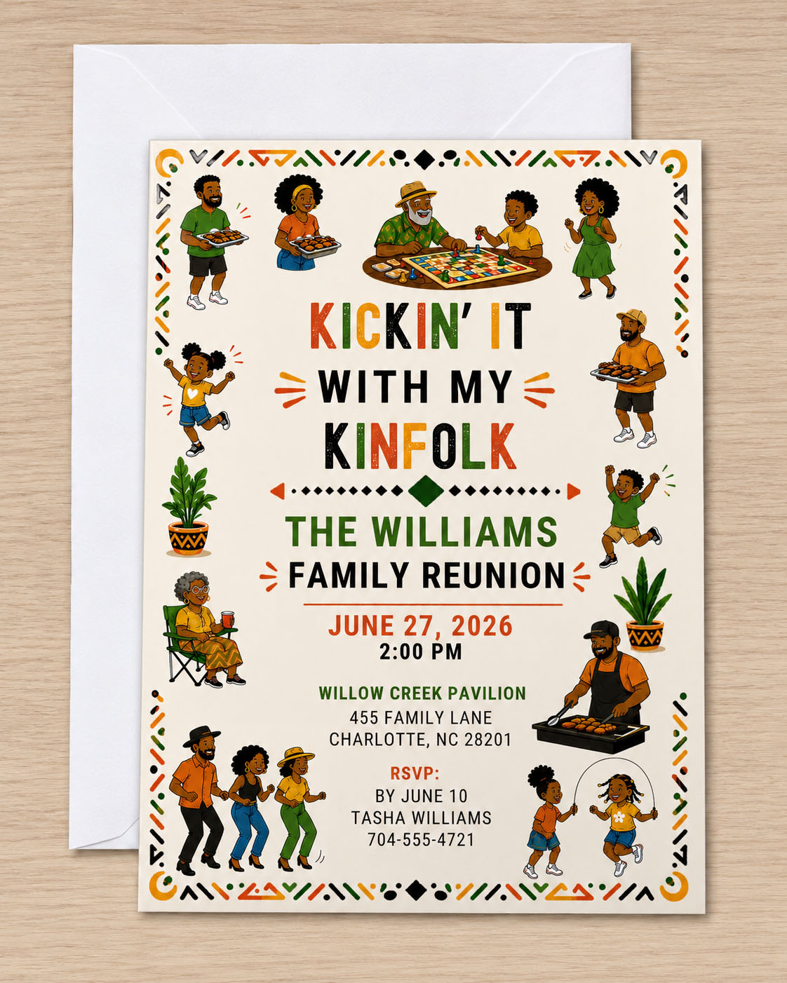 Family Reunion Invitation Canva Template - Kickin' It With My Kinfolk Design – Image 4