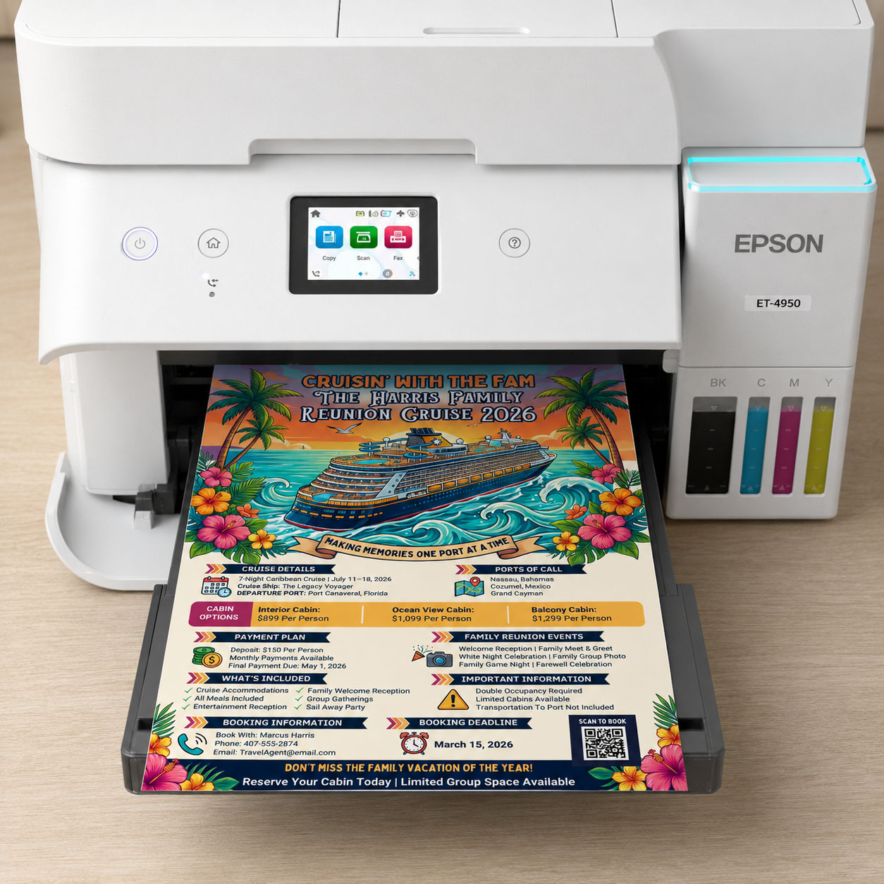Family Reunion Flyer Cruise Template - Cruisin' with the Fam Tropical Design – Image 4