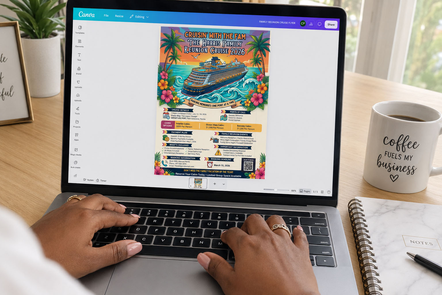 Family Reunion Flyer Cruise Template - Cruisin' with the Fam Tropical Design – Image 3