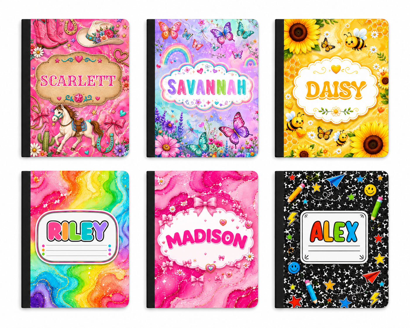 Composition Notebook Cover Template Bundle - 70 Editable Canva Designs with Mockups – Image 8