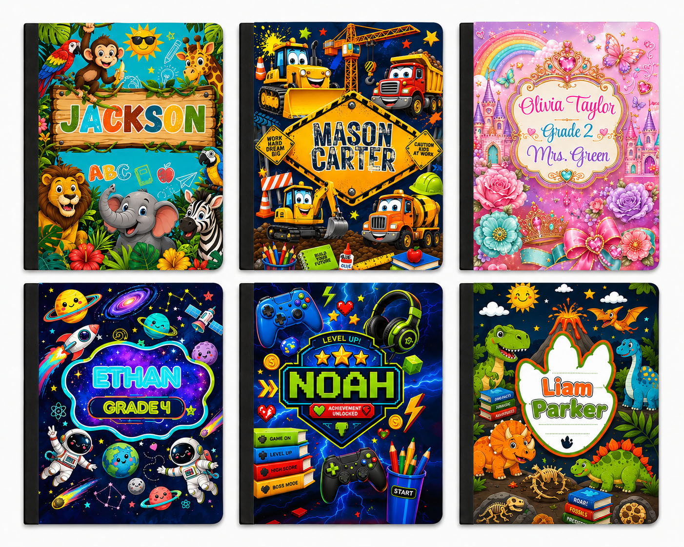 Composition Notebook Cover Template Bundle - 70 Editable Canva Designs with Mockups – Image 11