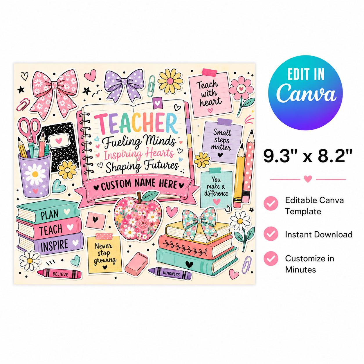 Personalized Teacher Tumbler Wrap - Custom Name Design – Image 2