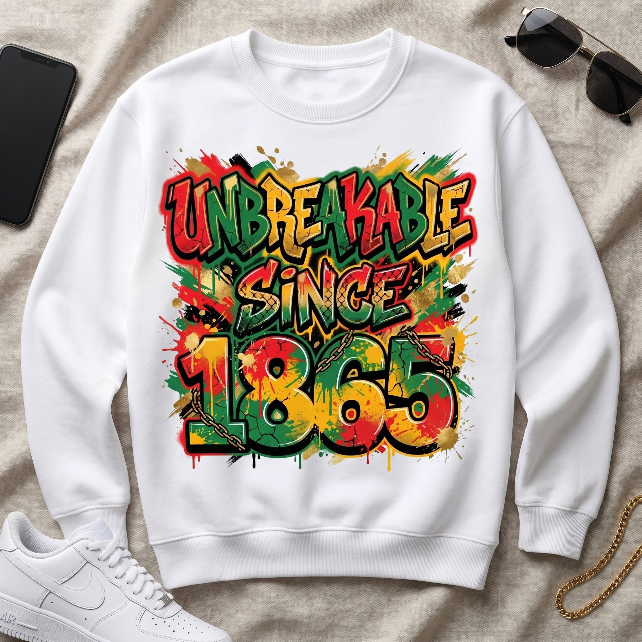 Juneteenth PNG - Unbreakable Since 1865 Graffiti Style Design – Image 2