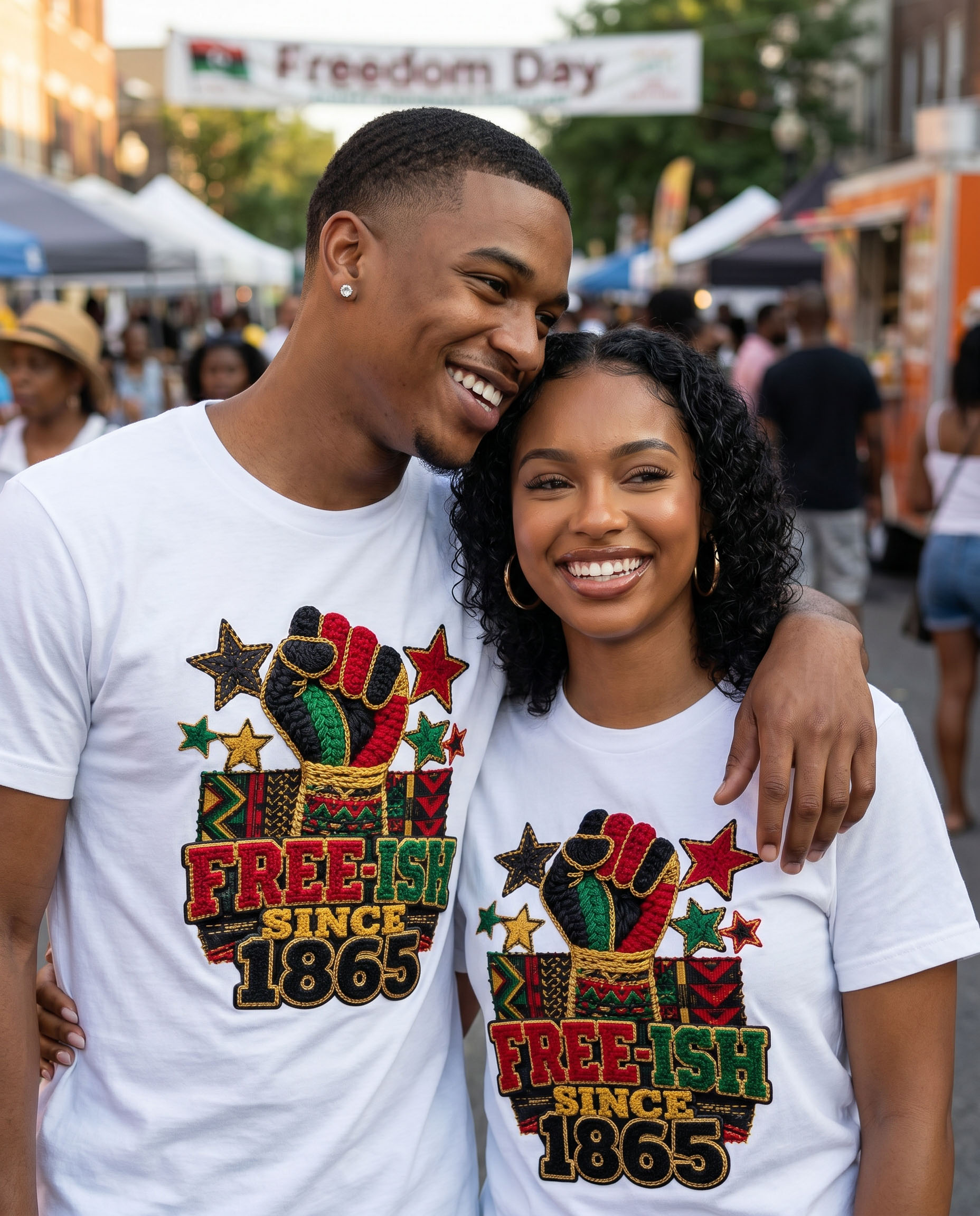 Freeish Since 1865 PNG - Raised Fist Yarn Crochet Style Juneteenth Design – Image 3