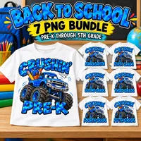 Back to School PNG Bundle | Crushin’ Kindergarten–5th Grade Monster Truck Designs – Image 1