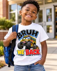 Back to School PNG - Bruh We Back Monster School Bus Design – Image 1