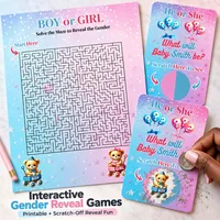 Gender Reveal Bundle for Crafters | Editable Canva Templates + Printable Party Games – Image 3