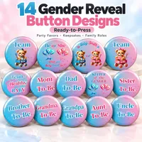 14 Editable Gender Reveal Pin Button Templates – Image 1
