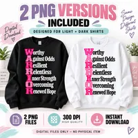 Breast Cancer Warrior PNG - Warrior Acrostic Quote – Image 2