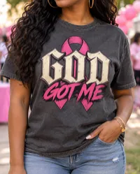 God Got Me PNG - Breast Cancer PNG – Image 1