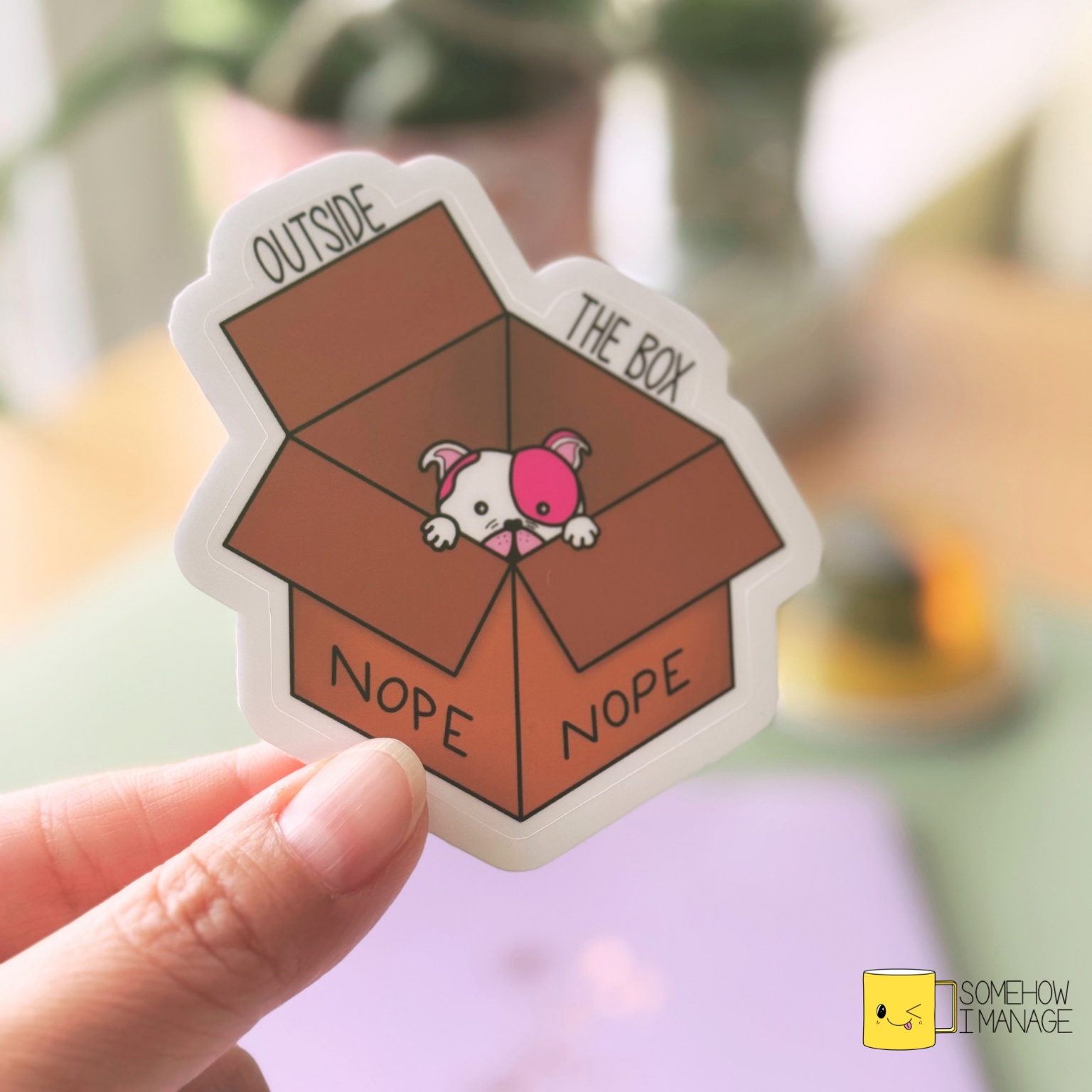 Outside the Box - Tumby the Microbully Dog Die-Cut Vinyl Sticker – Image 1