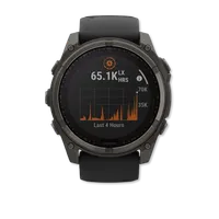 Fenix 8 51mm Solar Sapphire, Carbon Gray DLC with Black/Pebble Gray Silicone Band – Image 2